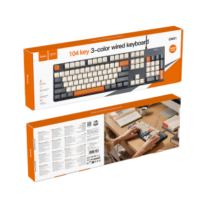 Hoco 104 Key and 3 Color Wired Keyboard (QWERTY) GM61 - Star Gray